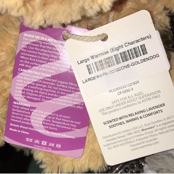 WARMIES Golden Dog 🐕 Hot/Cold Stuffed Animal w/ built-in Heating Pad  Scented! - Picture 16 of 16